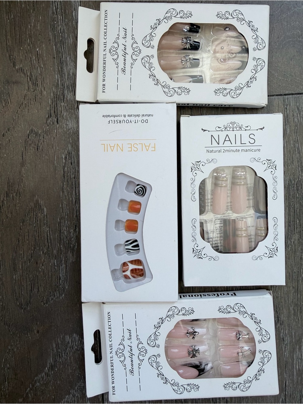 Press-On Nail Sets - Pink, Nude, Black & White Designs